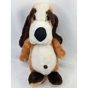 Mighty Star Hound Dog Plush 11 Inch Brown White Stuffed Animal Toy